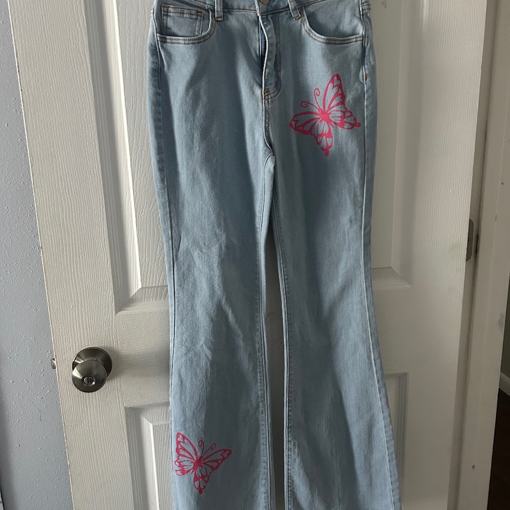 Light blue flare jeans